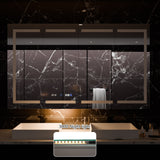 WELLFOR 60-in x 36-in Lighted LED Fog Free Surface/Recessed Mount Silver Mirrored Soft Close Medicine Cabinet with Outlet