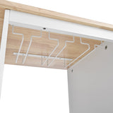 CESICIA White Wood Base with Wood Top Rolling Kitchen Island (17.5-in x 40-in x 33.7-in)