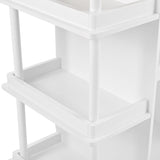CESICIA White Wood Base with Wood Top Rolling Kitchen Island (17.5-in x 40-in x 33.7-in)