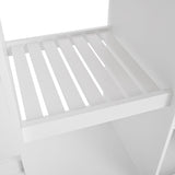 CESICIA White Wood Base with Wood Top Rolling Kitchen Island (17.5-in x 40-in x 33.7-in)