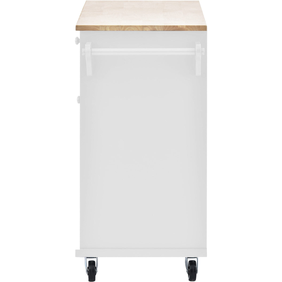 CESICIA White Wood Base with Wood Top Rolling Kitchen Island (18.1-in x 50.8-in x 36.2-in)