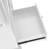 CESICIA White Wood Base with Wood Top Rolling Kitchen Island (18.1-in x 50.8-in x 36.2-in)