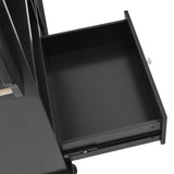 CESICIA Black Wood Base with Wood Top Rolling Kitchen Island (18.1-in x 50.8-in x 36.2-in)