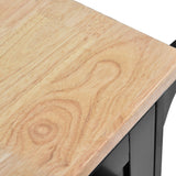 CESICIA Black Wood Base with Wood Top Rolling Kitchen Island (18.1-in x 50.8-in x 36.2-in)