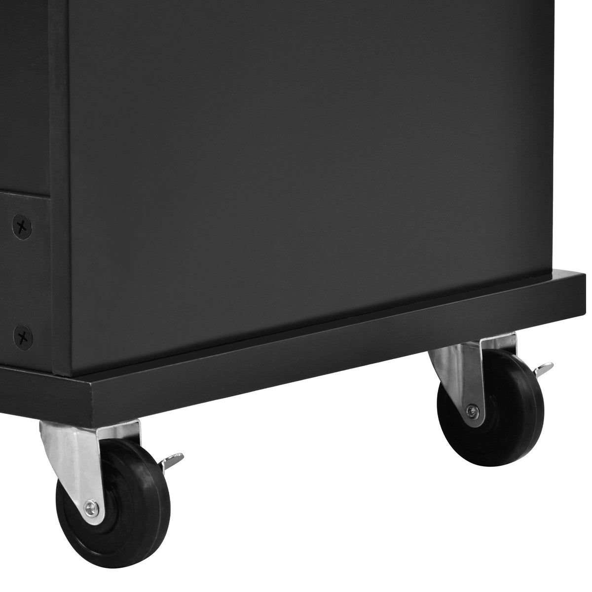 CESICIA Black Wood Base with Wood Top Rolling Kitchen Island (18.1-in x 50.8-in x 36.2-in)