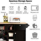 CESICIA Black Wood Base with Wood Top Rolling Kitchen Island (18.1-in x 50.8-in x 36.2-in)