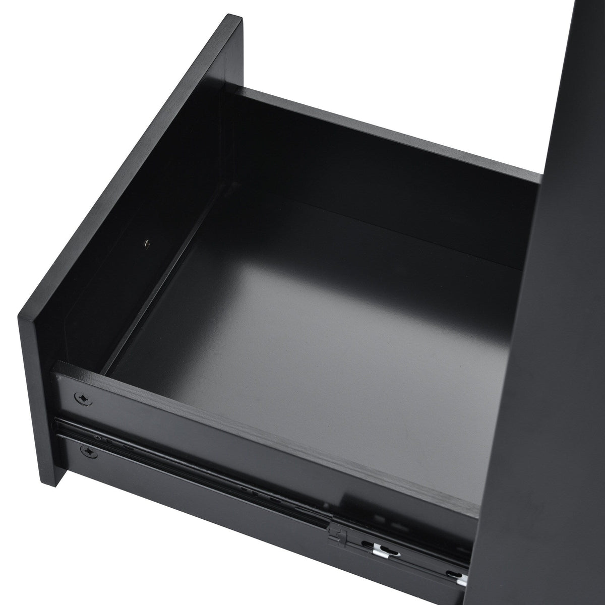 CESICIA Black Wood Base with Wood Top Rolling Kitchen Island (18.1-in x 52.8-in x 36.2-in)