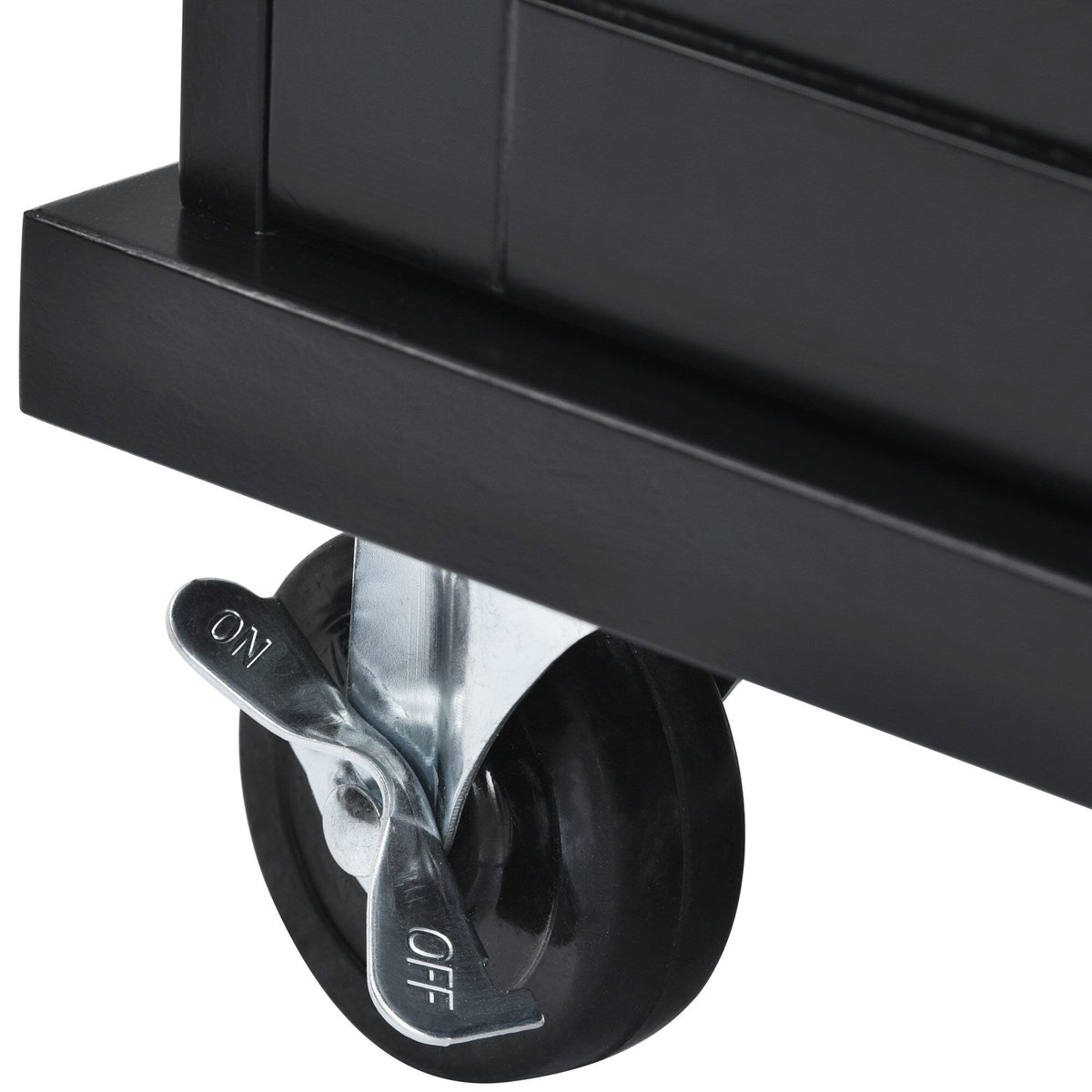 CESICIA Black Wood Base with Wood Top Rolling Kitchen Island (18.1-in x 52.8-in x 36.2-in)
