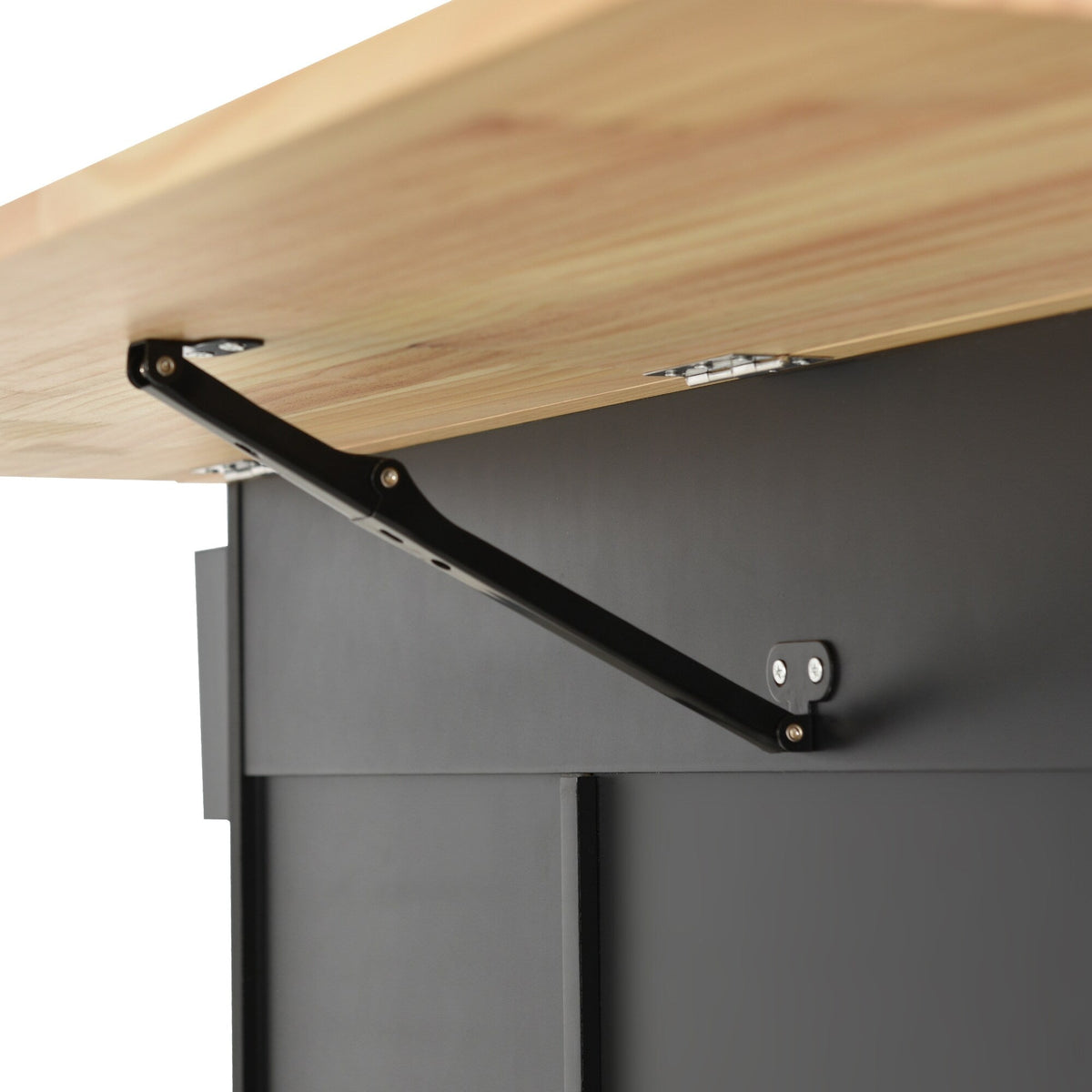 CESICIA Black Wood Base with Wood Top Rolling Kitchen Island (17.71-in x 52.7-in x 36.81-in)