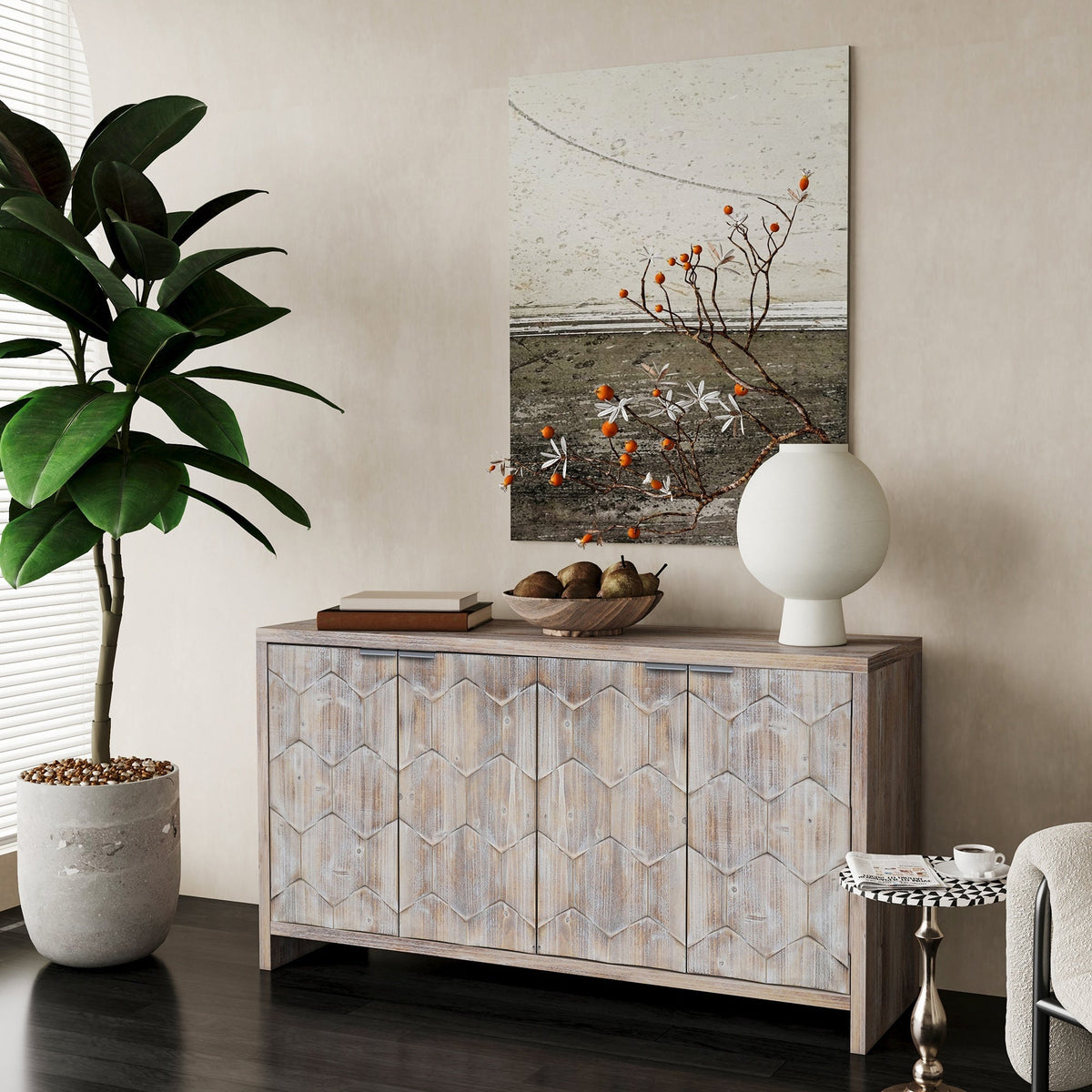 Clihome Natural Wood Wash Accent Chest