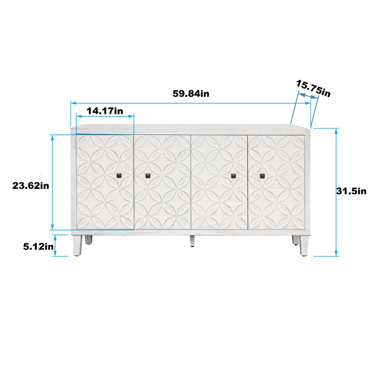 Clihome White Washed Accent Chest