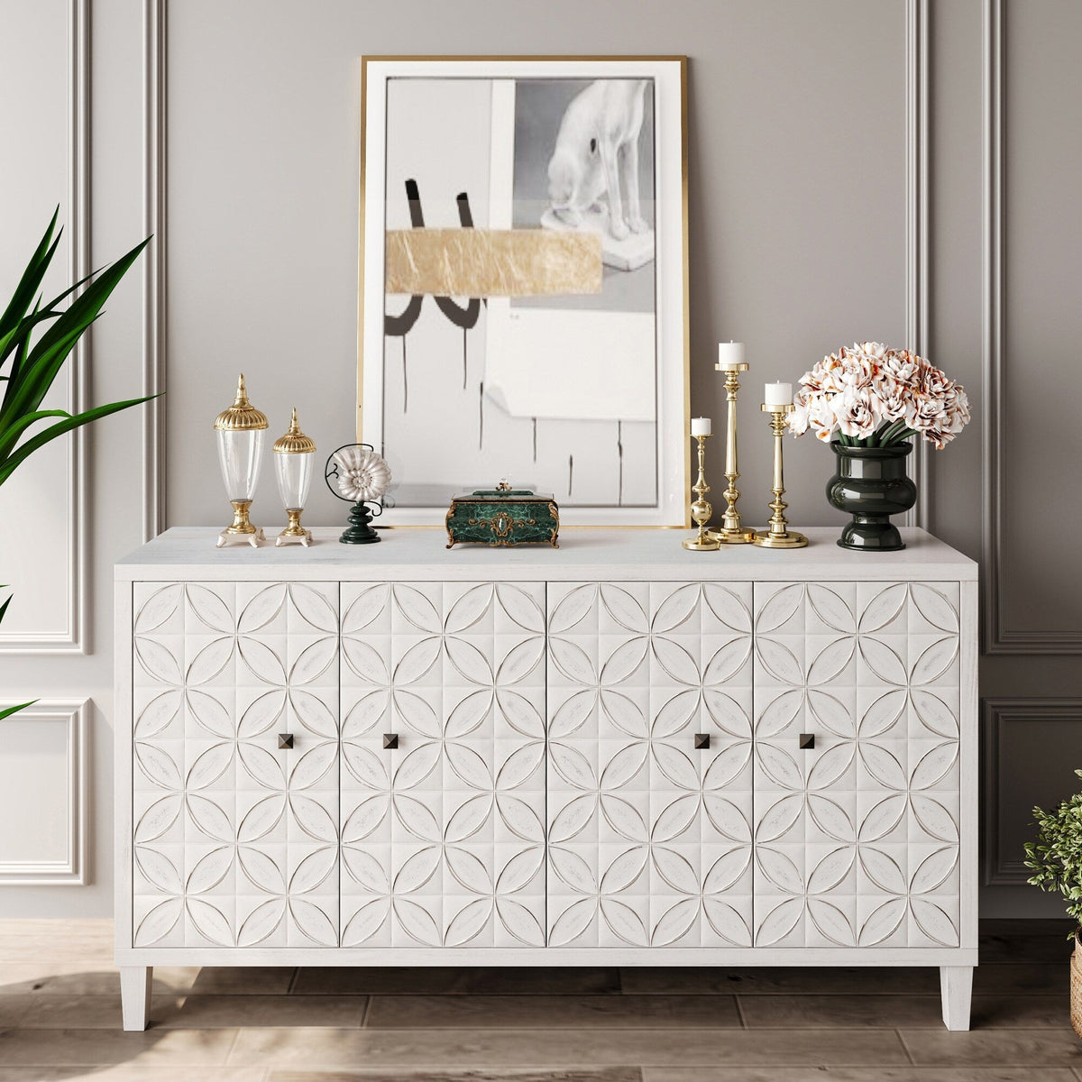 Clihome White Washed Accent Chest