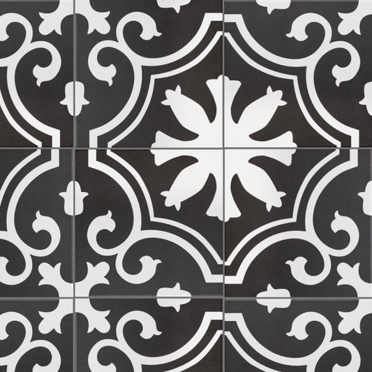 The Tile Life Venice Night 10-in x 10-in Matte Porcelain Encaustic Floor and Wall Tile product image