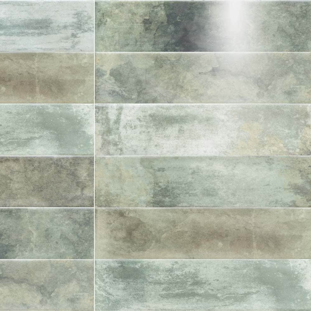 The Tile Life Avila Green 3-in x 12-in Glossy Ceramic Subway Wall Tile product image