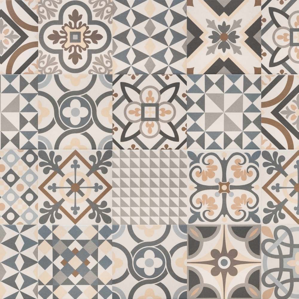 The Tile Life Ellis Taco Gray 6-in x 6-in Matte Porcelain Encaustic Floor and Wall Tile product image