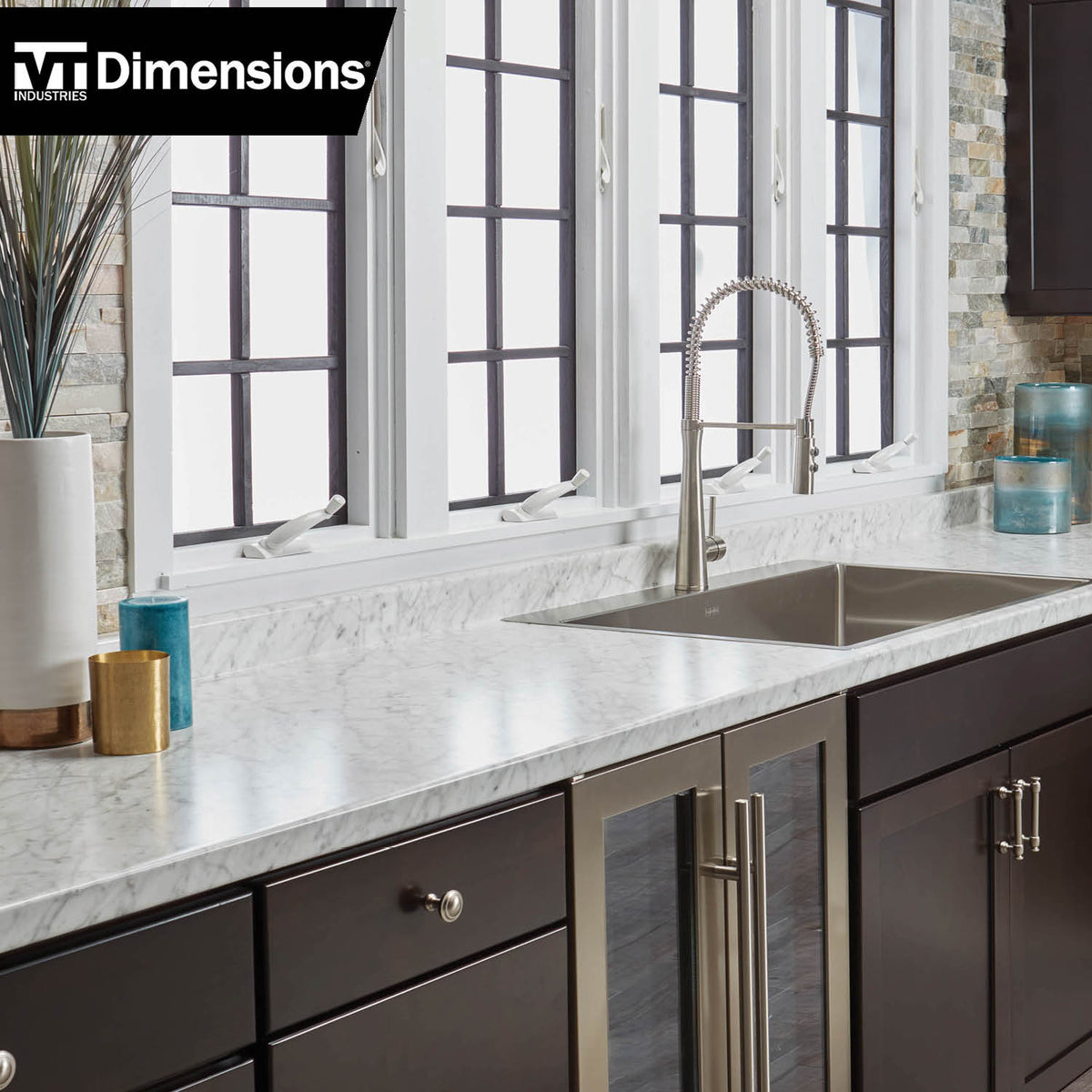VT Dimensions Formica 6-ft Carrara Bianco Etchings Straight Laminate Kitchen Countertop with Integrated Backsplash