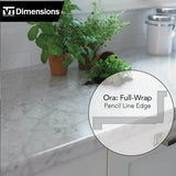 VT Dimensions Formica 8-ft Carrara Bianco Straight Laminate Kitchen Countertop with Integrated Backsplash