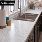 VT Dimensions Formica 6-ft Carrara Bianco Etchings Straight Laminate Countertop with Integrated Backsplash