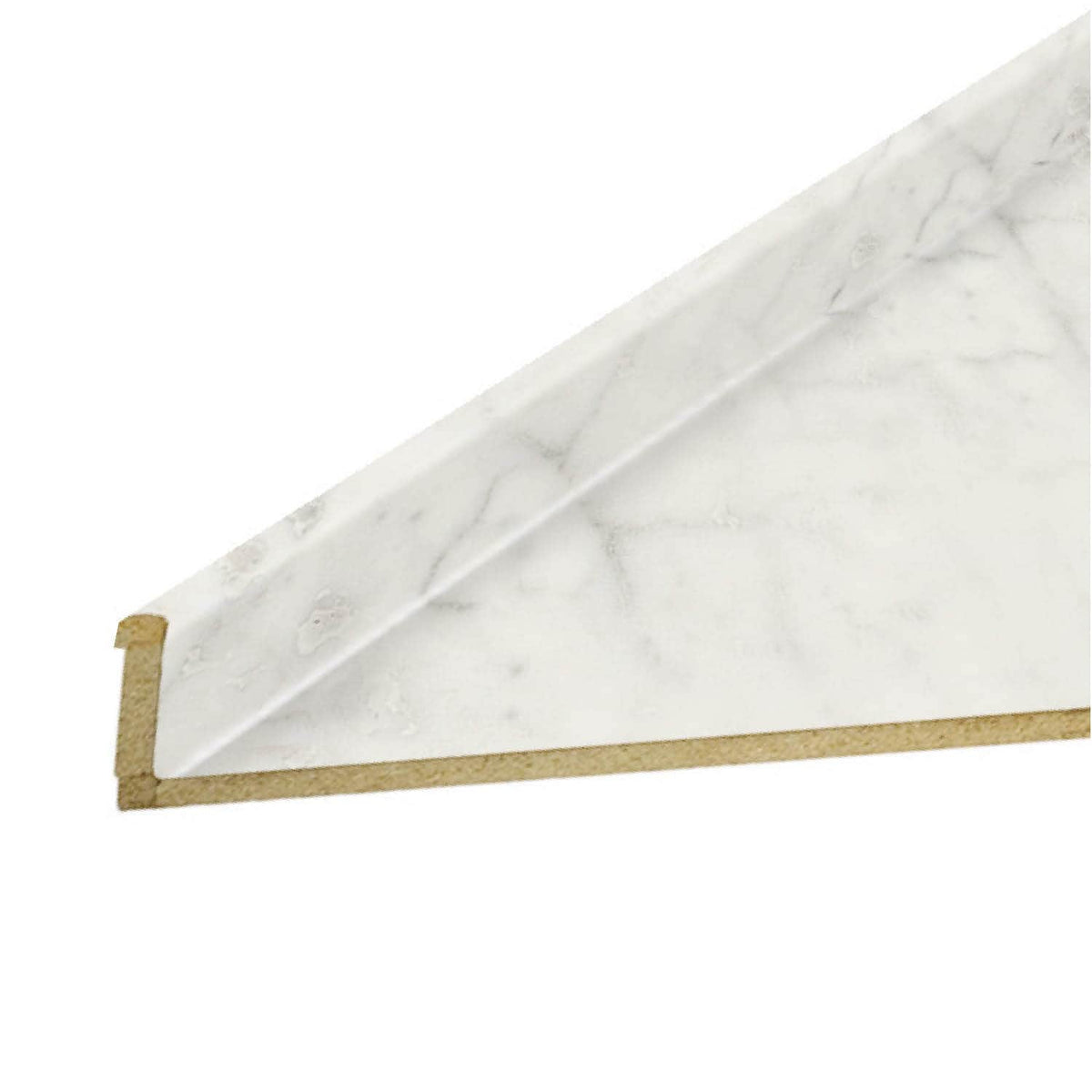 VT Dimensions Formica 6-ft Carrara Bianco Left-Hand Miter-Cut Laminate Kitchen Countertop with Integrated Backsplash