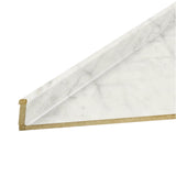 VT Dimensions Formica 6-ft Carrara Bianco Left-Hand Miter-Cut Laminate Countertop with Integrated Backsplash, Ora Edge