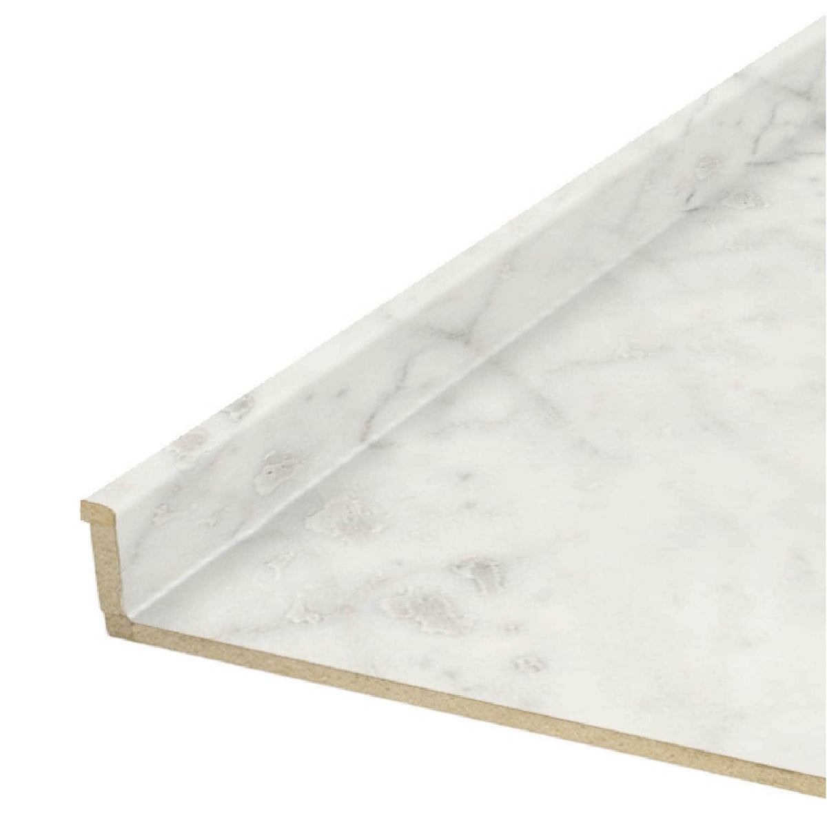 VT Dimensions Formica 6-ft Carrara Bianco Etchings Straight Laminate Countertop with Integrated Backsplash