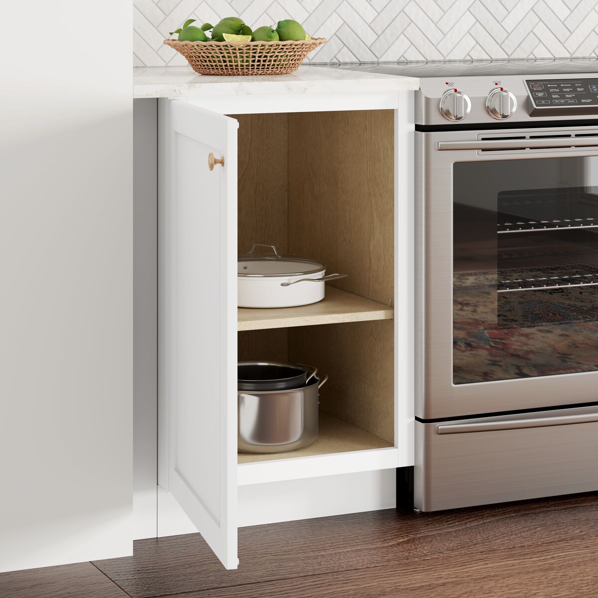 Whalen CLICK-IT Enfield 21-in W x 34.5-in H x 24-in D Classic White Birch Base Ready To Assemble Plywood Cabinet (Raised Panel Shaker Door Style)