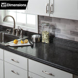 VT Dimensions Formica 8-ft Midnight Stone Etchings Straight Laminate Kitchen Countertop with Integrated Backsplash