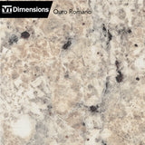 VT Dimensions Formica Etchings 10-ft Left-Hand Miter-Cut Laminate Countertop with Integrated Backsplash – Ouro Romano (120 in L x 25.5 in D x 4.5 in T)