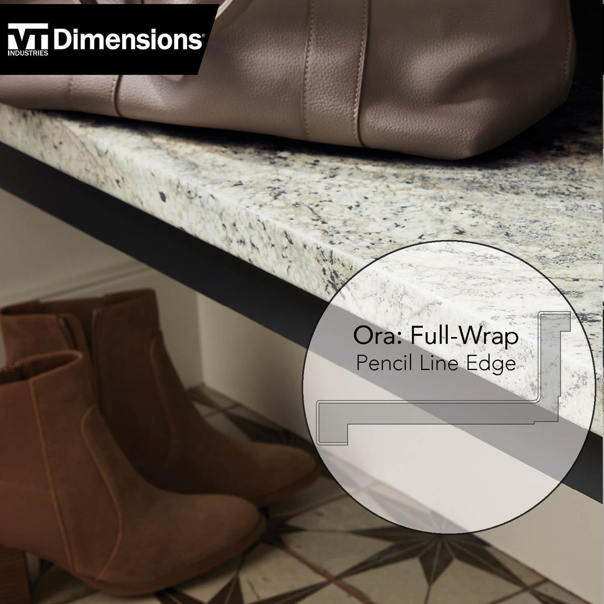 VT Dimensions Formica 4-ft 6319-FXRD Straight Laminate Kitchen Countertop with Integrated Backsplash