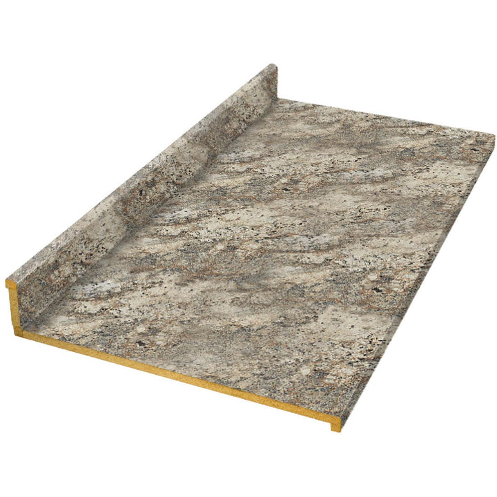 VT Dimensions Formica Radiance 10-ft x 25.25-in Cafe Azul Straight Laminate Kitchen Countertop with Integrated Backsplash