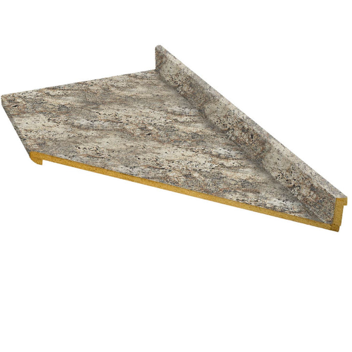 VT Dimensions Formica Radiance 6-ft Right-Hand Miter-Cut Laminate Countertop with Integrated Backsplash, Café Azul 6319-RD