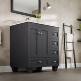 Eviva Acclaim 30-in W x 22-in D x 34-in H Gray Bath Vanity with White Carrara Marble Top and White Undermount Sink