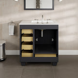 Eviva Acclaim 30-in W x 22-in D x 34-in H Gray Bath Vanity with White Carrara Marble Top and White Undermount Sink