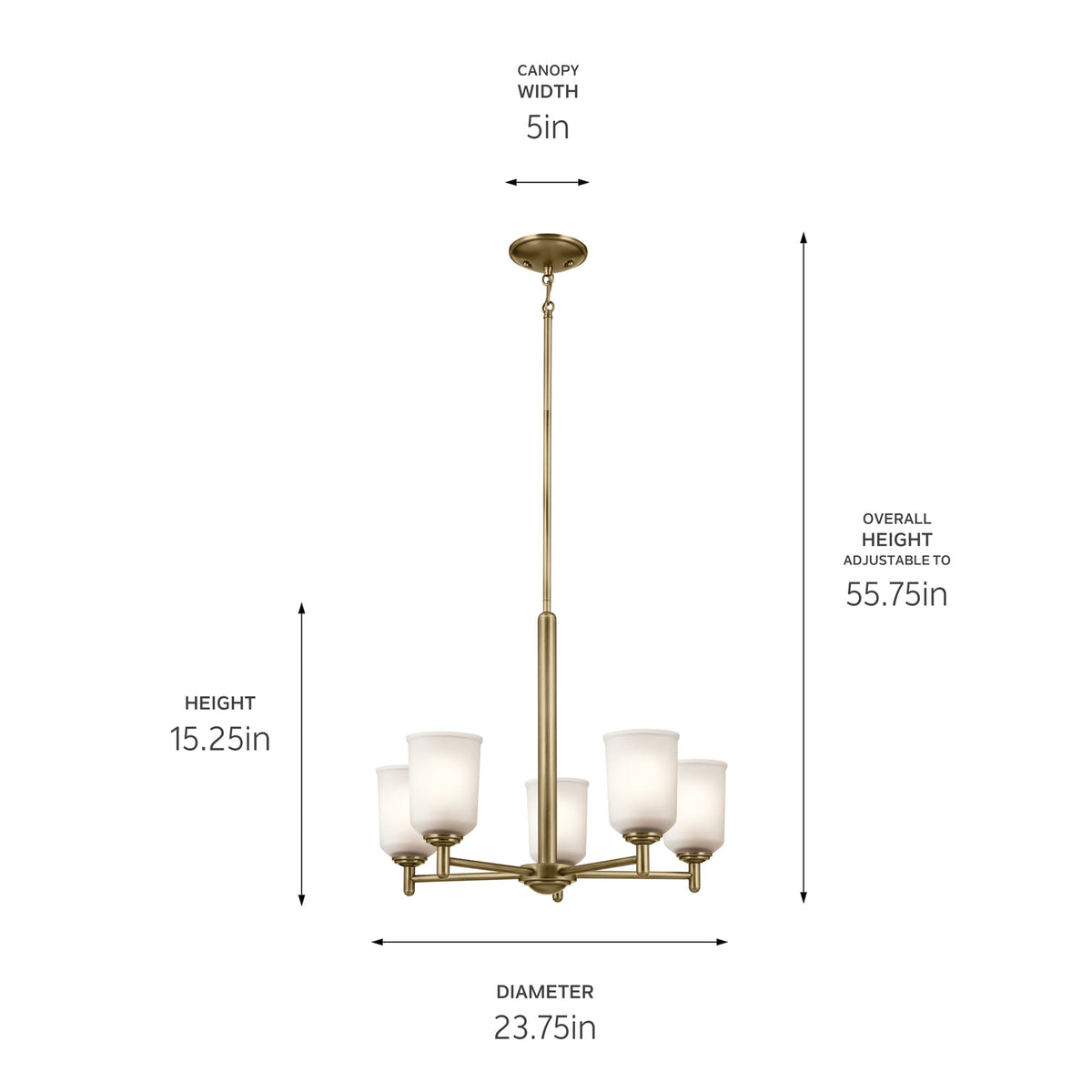 Kichler Shailene 5-Light Gold Traditional Chandelier