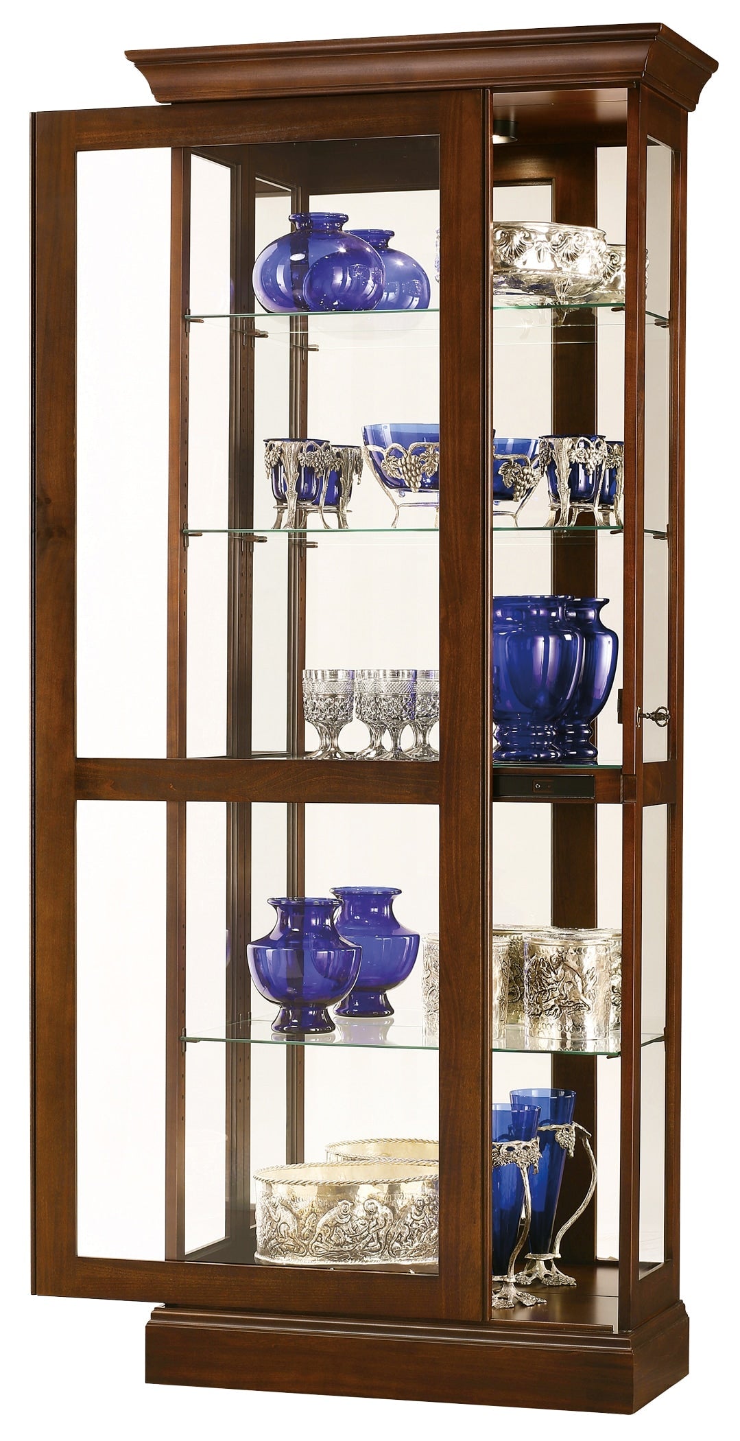 Howard Miller Traditional Cherry Bordeaux Wood Cherry Curio Cabinet