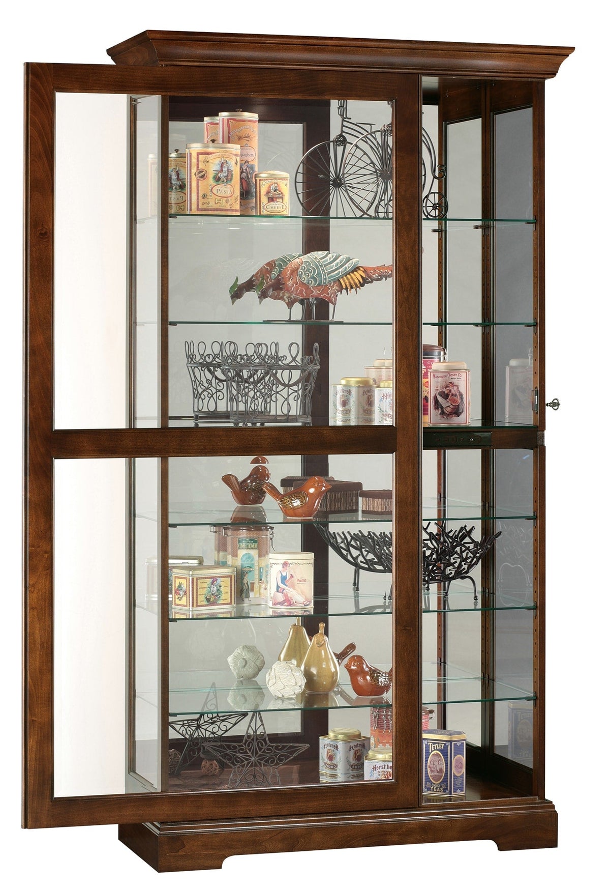 Howard Miller Traditional Cherry Bordeaux Wood Cherry Curio Cabinet