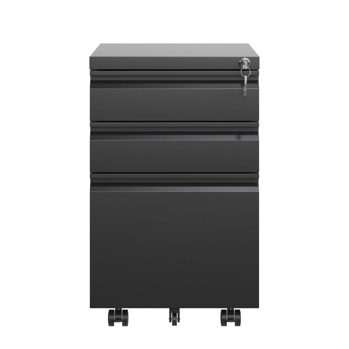 Mondawe Black 3-Drawer 14.57-in File Cabinet