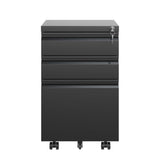 Mondawe Black 3-Drawer 14.57-in File Cabinet