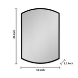 WELLFOR 16-in x 26-in Surface/Recessed Mount Black + Silver Mirrored Arched Soft Close Medicine Cabinet