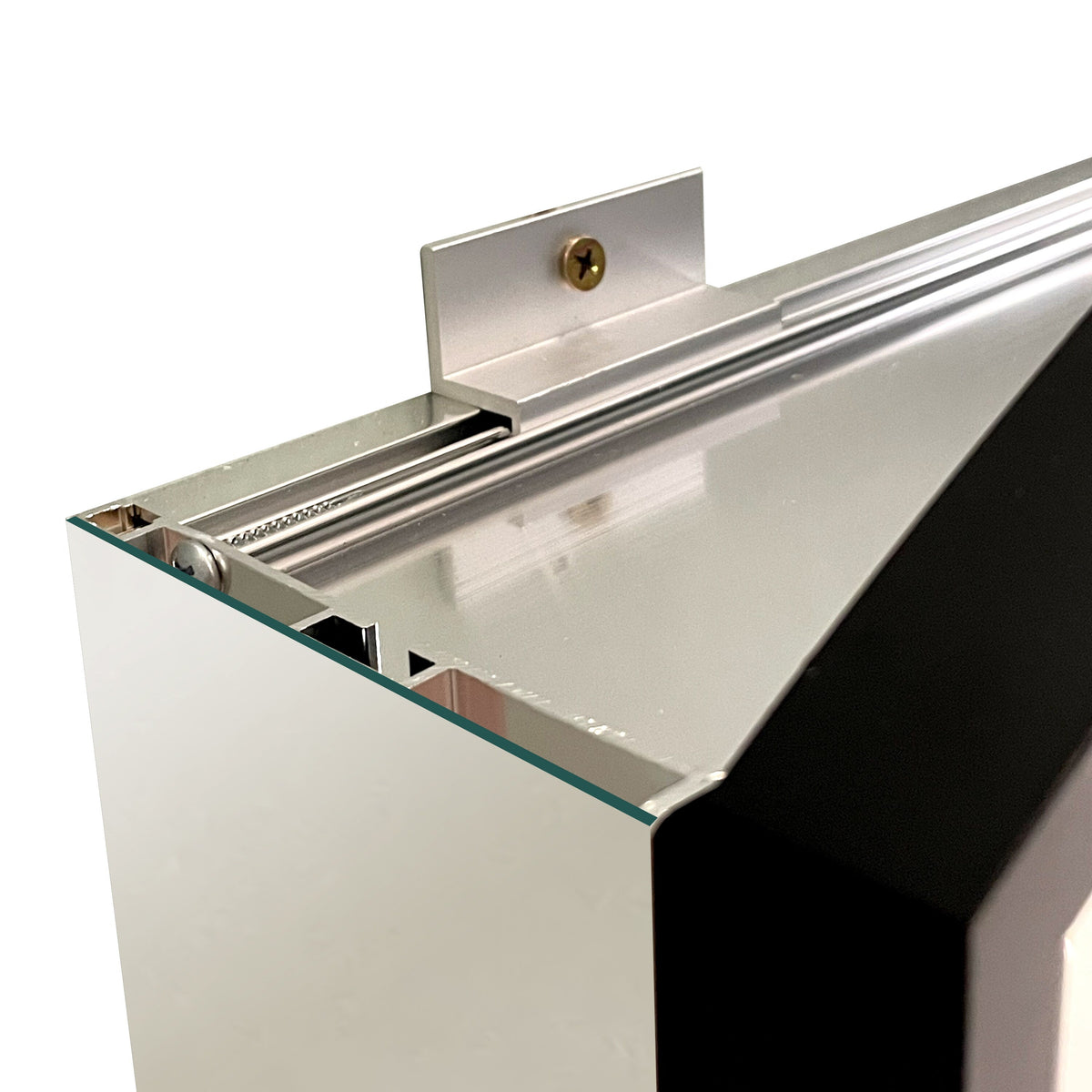 WELLFOR 16-in x 26-in Surface/Recessed Mount Black + Silver Mirrored Arched Soft Close Medicine Cabinet