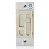 Leviton 300-Watt Decora SureSlide Single-Pole 2-Circuit Fan & Light Dimmer, White (66DF)