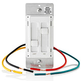 Leviton 300-Watt Decora SureSlide Single-Pole 2-Circuit Fan & Light Dimmer, White (66DF)