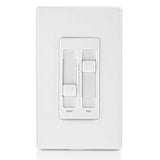 Leviton SureSlide 1.5A Dual Quiet Fan Speed Control and Light Dimmer, 150W LED/300W Incandescent, 120V, Single-Pole, White