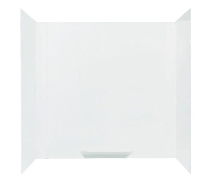Durawall 30 in. x 60 in. x 58 in. 3-Piece Easy Up Adhesive Alcove Bath Tub Surround in White