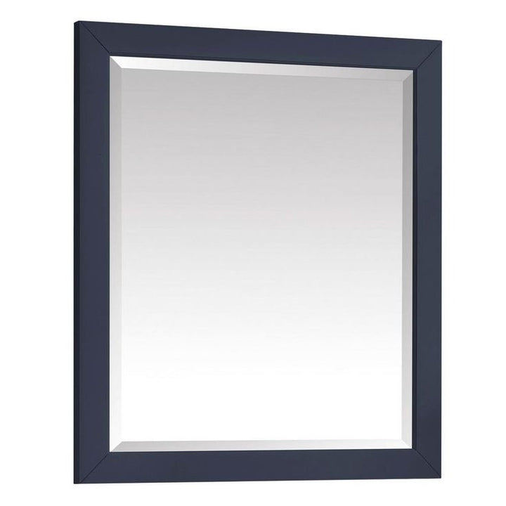 28.00 in. W x 32.00 in. H Framed Rectangular Beveled Edge Bathroom Vanity Mirror in Navy Blue