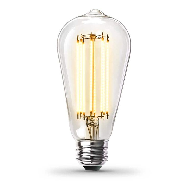 Feit Electric 60-Watt Equivalent ST19 Dimmable LED Clear Glass Vintage Edison Light Bulb With Straight Filament Soft White (4-Pack)
