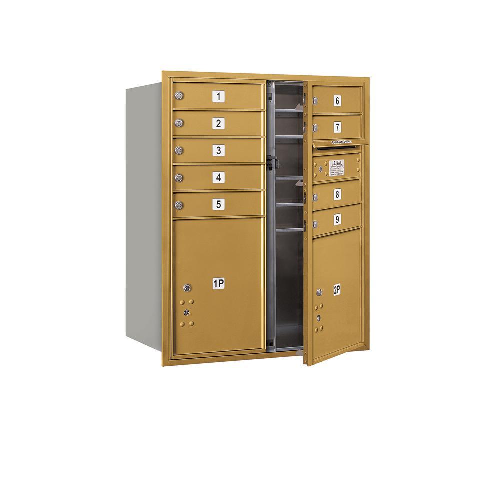 3700 Horizontal Series 9-Compartment with 2-Parcel Locker Recessed Mount Mailbox - Super Arbor