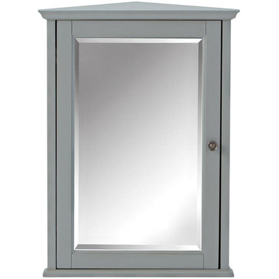 Hamilton 27 in. H x 20 in. W Corner Wall Cabinet in Grey - Super Arbor
