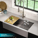 Kore Workstation Farmhouse/Apron-Front Stainless Steel 36 in. Single Bowl Kitchen Sink
