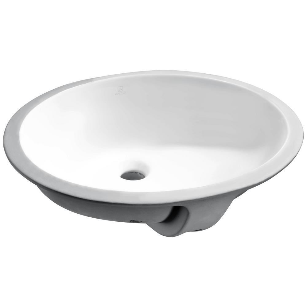 Pegasus Series 8 in. Ceramic Undermount Sink Basin in White - Super Arbor